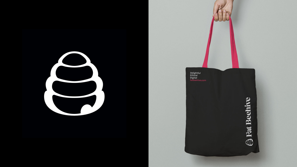 A Fat Beehive tote bag mockup