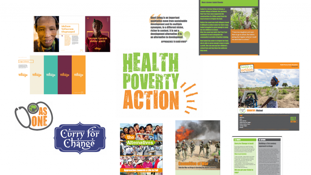 The wide variety of old Health Poverty Action design assets lacked quality