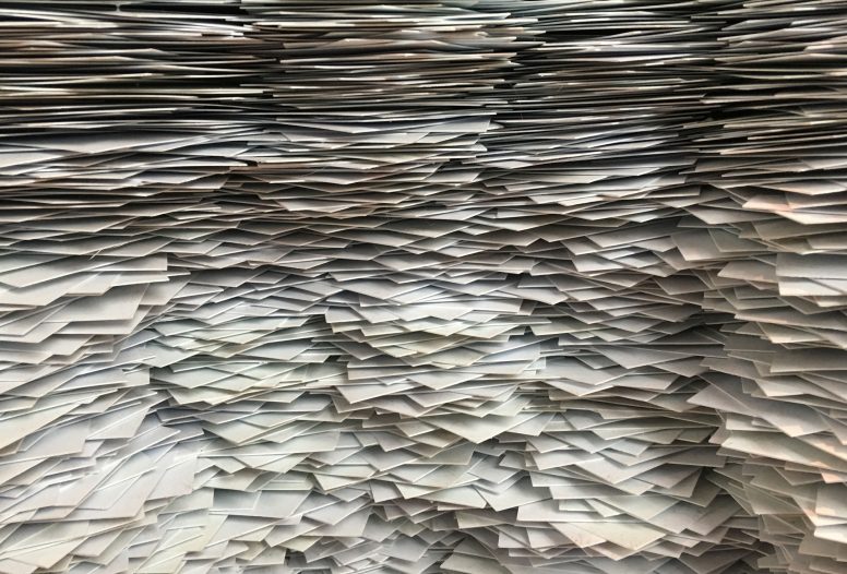 Hundreds of letters pilled ontop of eachother