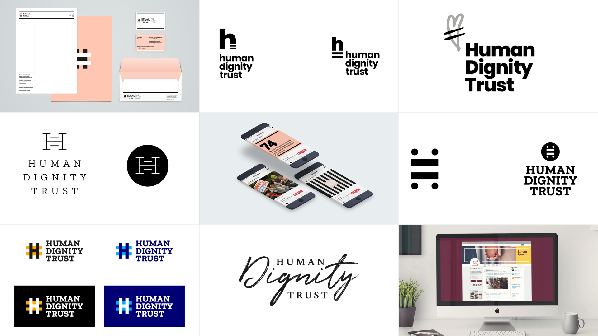 Human Dignity Trust mood boards and logo explorations