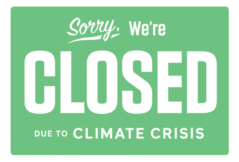 'Sorry, we're closed' sign