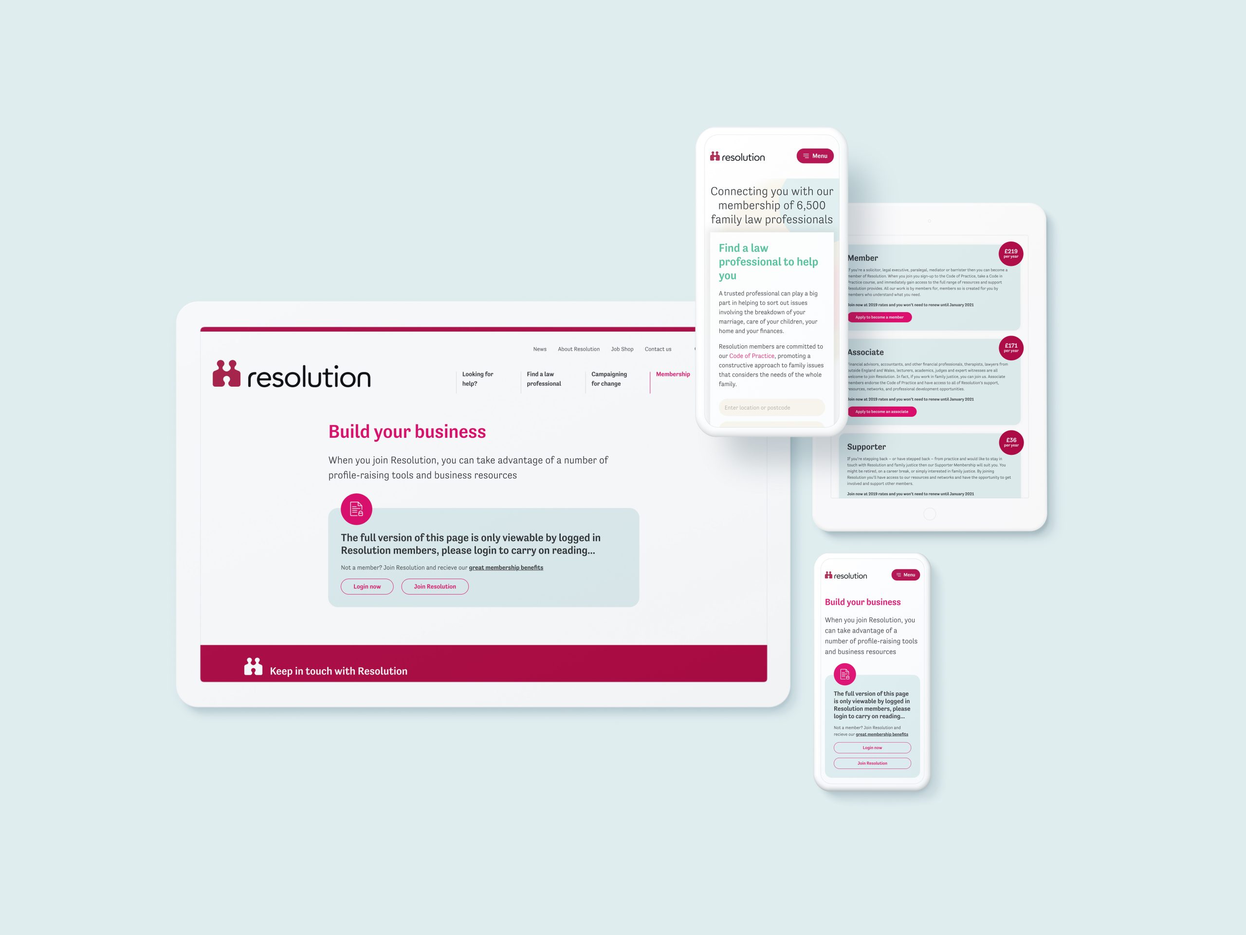 Key landing pages from Resolution's new site