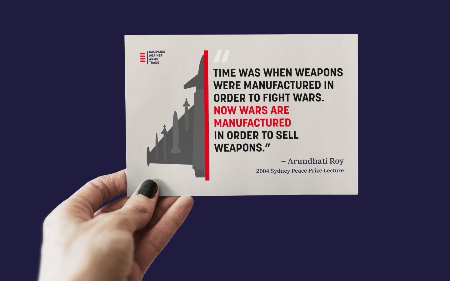 Campaign Against Arms Trade flyer design