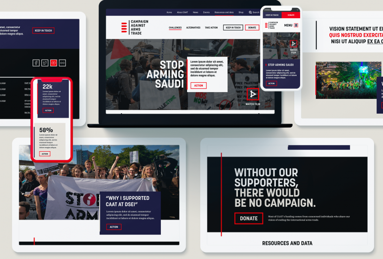 Campaign Against Arms Trade new website design