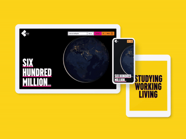 Animated gif of a campaign template design for the new SolarAid website