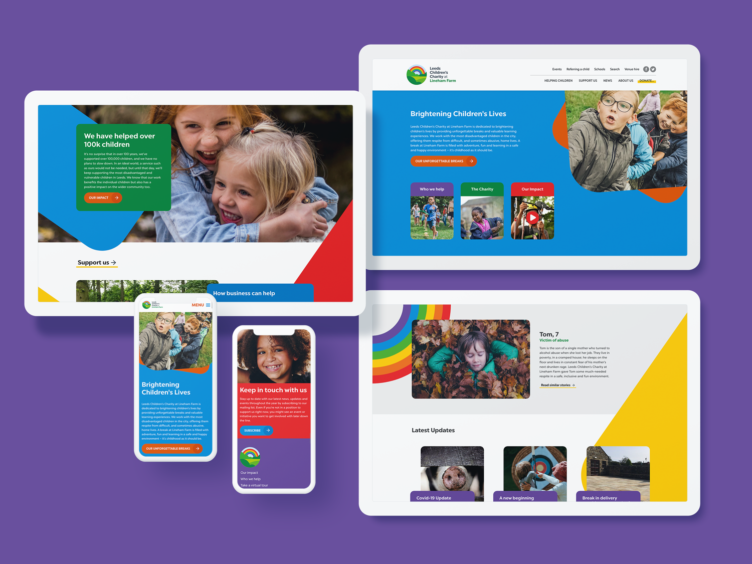 Leeds Children's Charity new website design