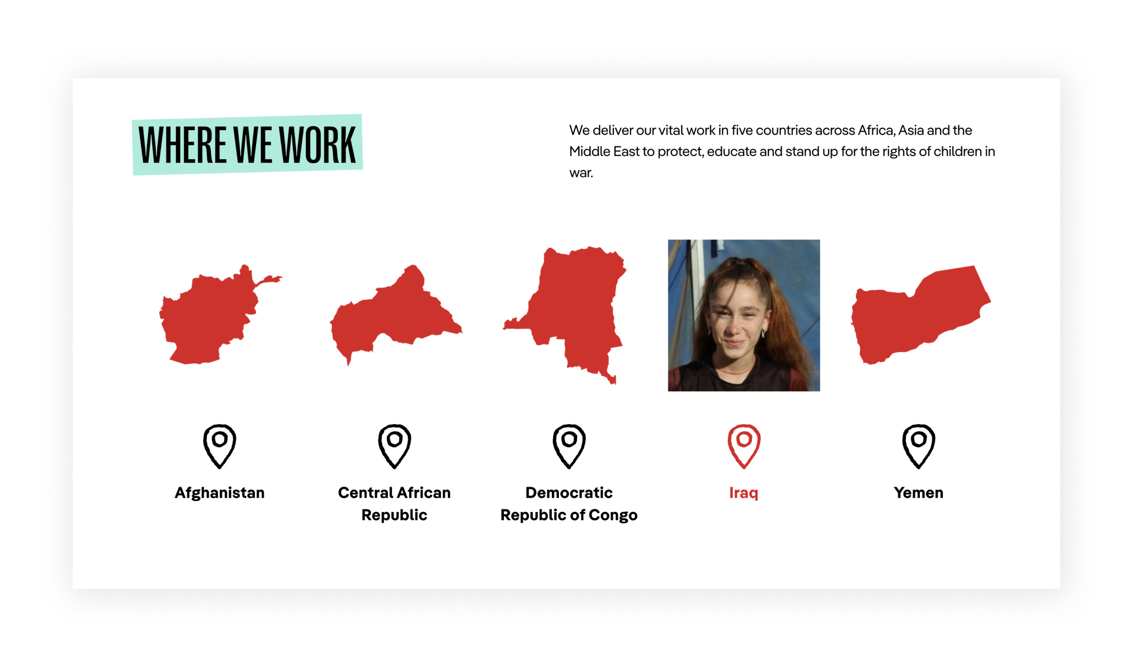 War Child 'Where we work' maps
