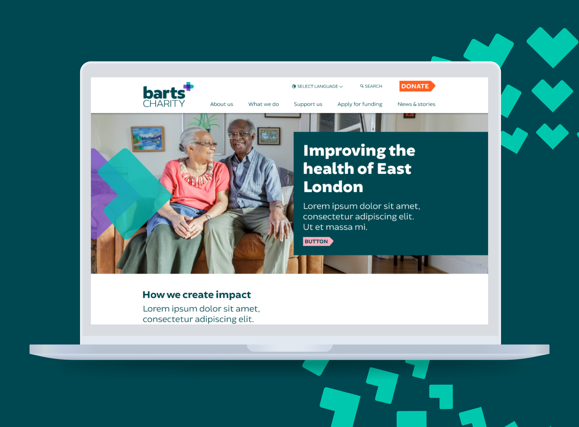 Barts Charity homepage on desktop