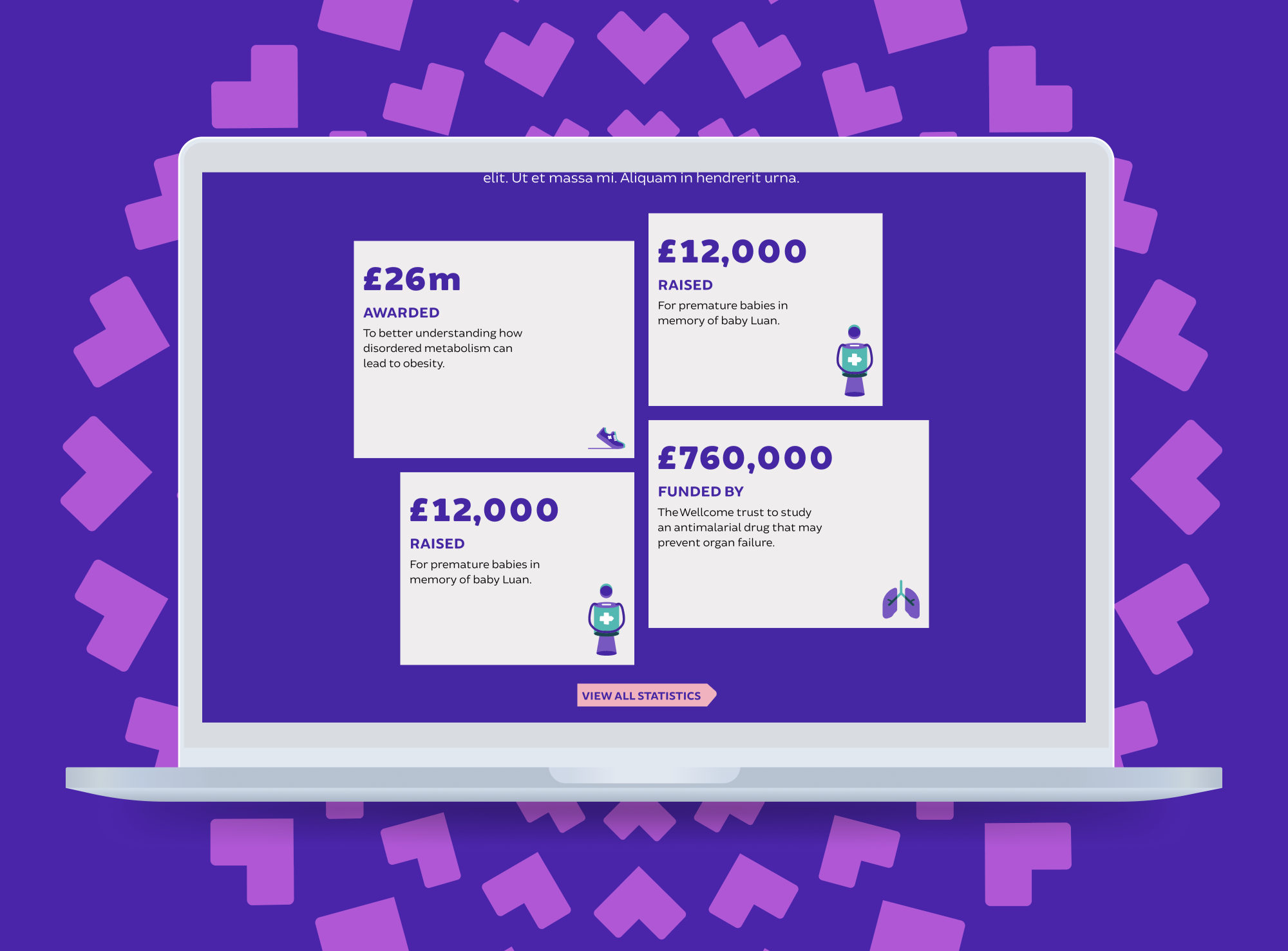 Barts Charity statistics component