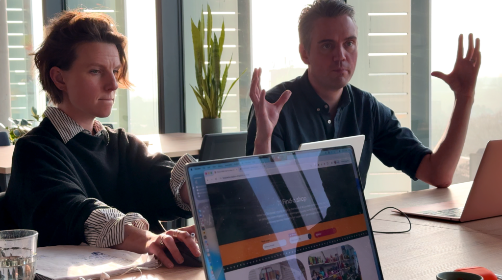 Katy (Project Management Lead) and Matt (Chief Partnerships Officer) discussing the importance of charity website SEO