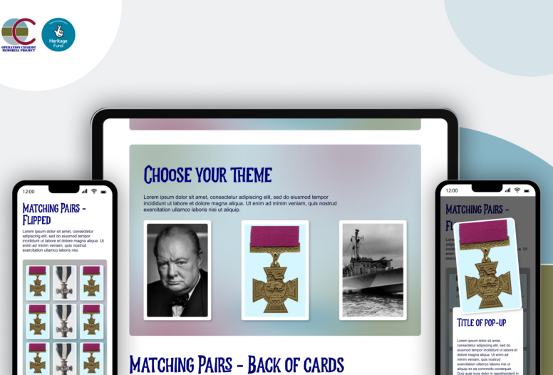 Matching pairs educational game created for the Operation Chariot website
